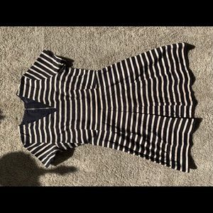 GAP Striped Dress size 10 fit and flare - very figure flattering